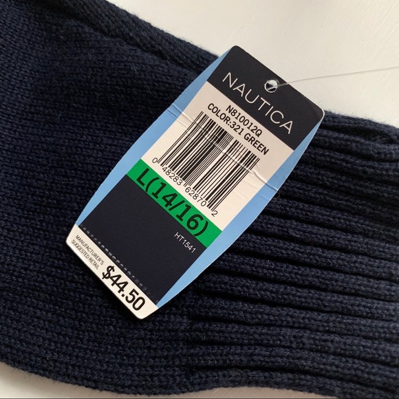 NWT Nautica Quarter Zip Blue/Green Sweater - Picture 8 of 8